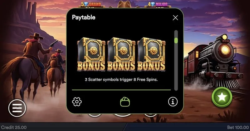 Gold Train Heist – Hold and Win -kierroksen käynnistys kolikoilla